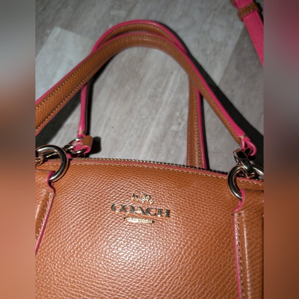 Coach Brown and Pink Shoulder Bag